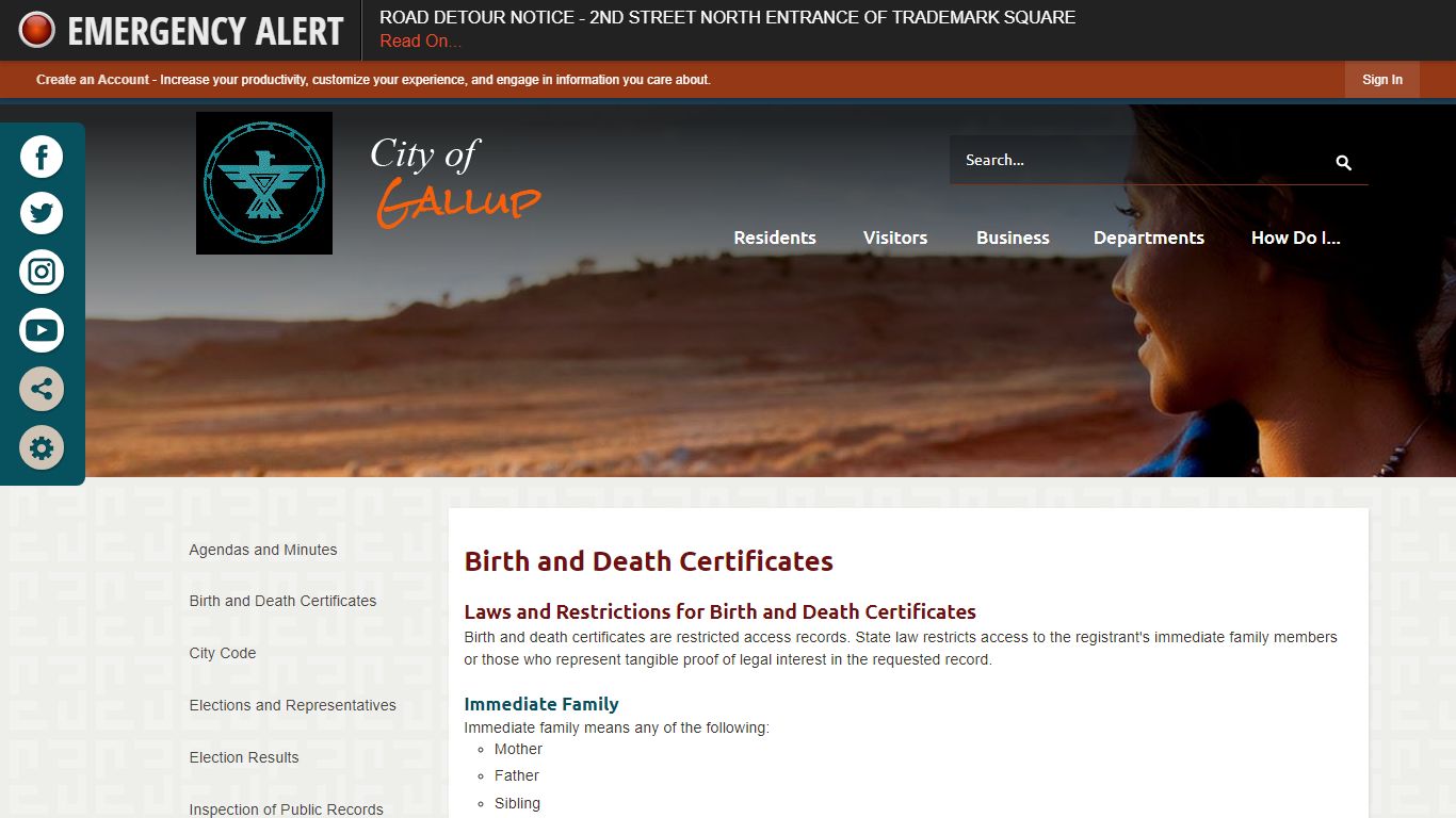 Birth and Death Certificates | Gallup, NM - Official Website