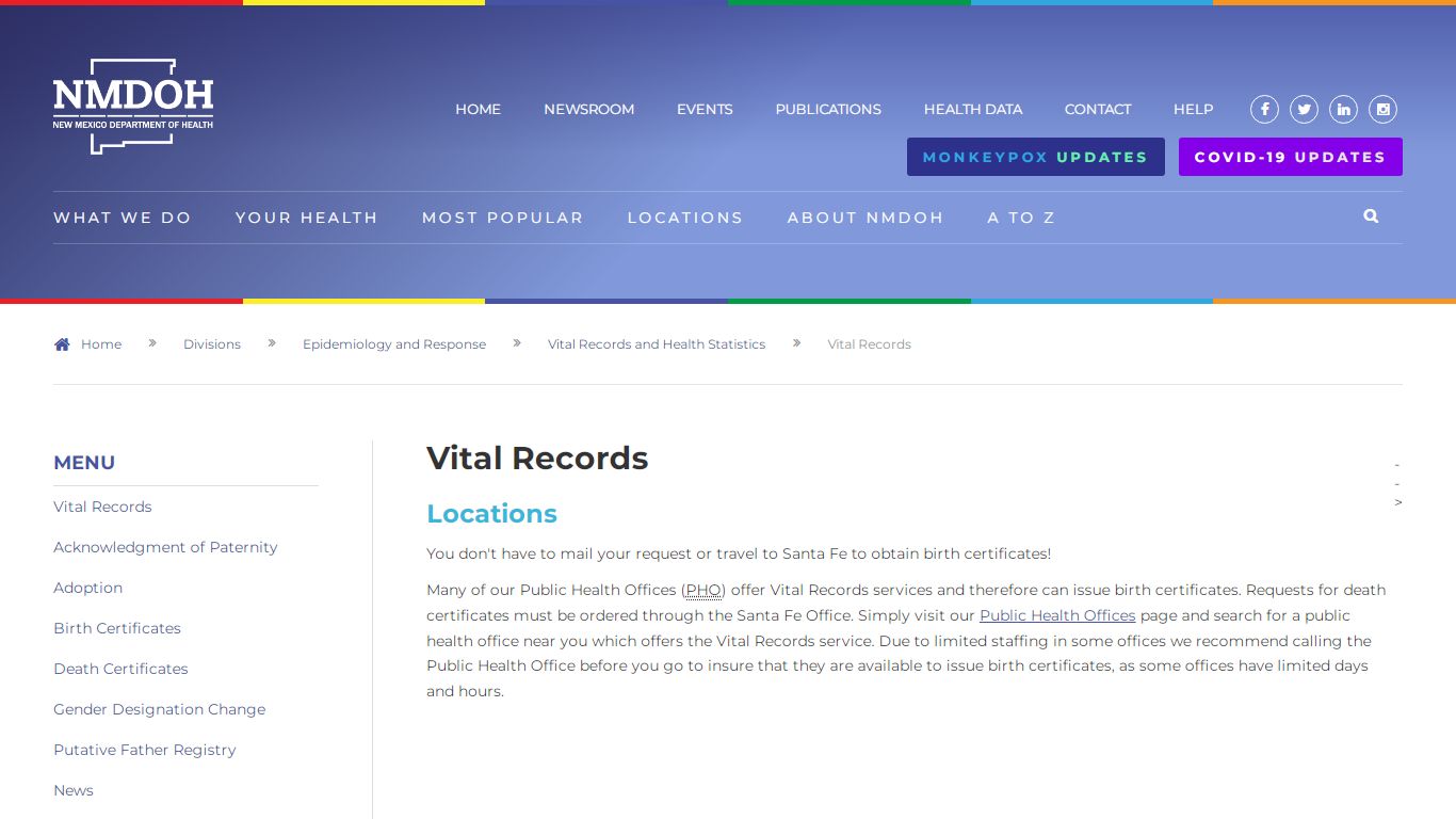 Vital Records - New Mexico Department of Health